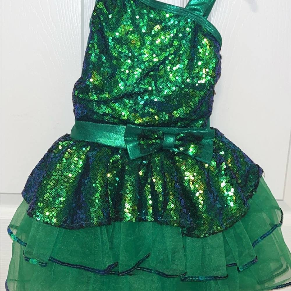 Sparkling Green Sequin Kids Costume